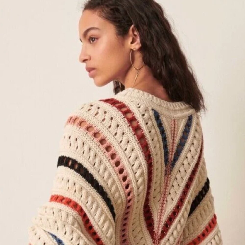 BA&SH PULL GARDY SWEATER IN ECRU - Picture 3 of 5
